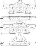 StopTech Sport Brake Pads w/Shims and Hardware - Front - 309.09350