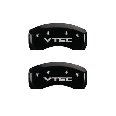 MGP 4 Caliper Covers Engraved Front & Rear Vtech Black finish silver ch - 20139SVTCBK