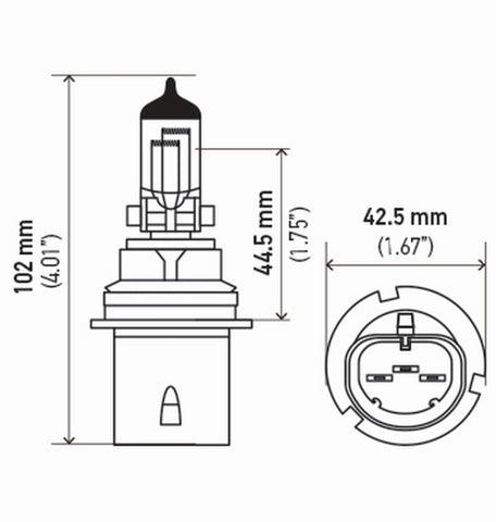 Hella Bulb 9004 12V 65/45W P29T T4625 +50 (2) - 9004P50TB