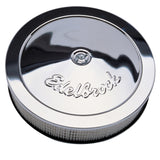 Edelbrock Air Cleaner Pro-Flo Series Round Steel Top Paper Element 14In Dia X 3 313In Chrome - 1207