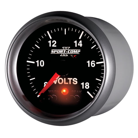 Autometer Sport-Comp II 2-1/16in Digital Voltometer Gauge - 18V - 3683