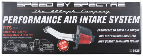 Spectre 04-08 Ford F150 V8-5.4L F/I Air Intake Kit - Clear Anodized w/Red Filter - 9925