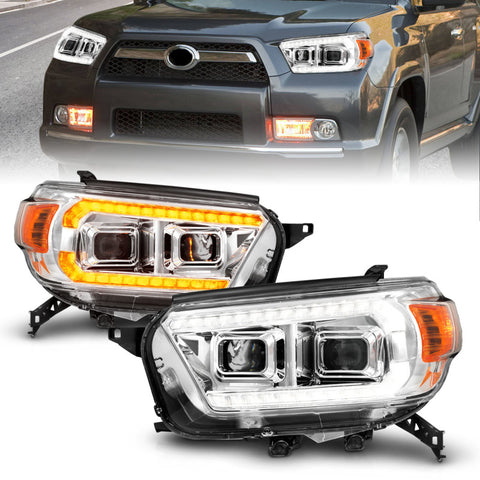 ANZO 10-13 Toyota 4Runner Projector Headlights - Chrome - 111603