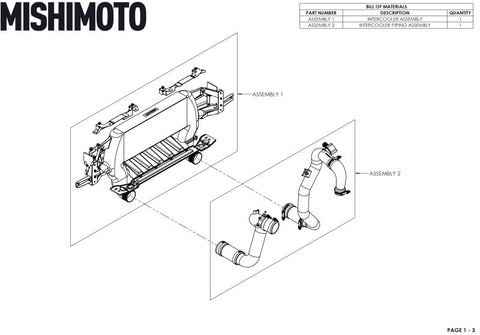 Mishimoto 21+ Bronco 2.3L High Mount INT Kit SL Core P Pipes - MMINT-BR23-21HKSLP