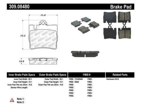 StopTech Performance Brake Pads - 309.08480