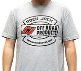 RockJock T-Shirt w/ Vintage Logo Gray Large Print on the Front - RJ-711002-L