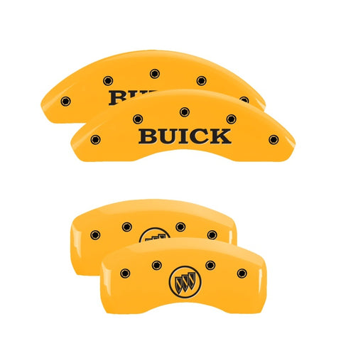 MGP 4 Caliper Covers Engraved Front Buick Engraved Rear Buick Shield Yellow finish black ch - 49006SBSHYL