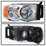 Xtune Dodge Ram 1500 02-05 Amber Crystal Headlights Chrome HD-JH-DR02-AM-C - 5064486