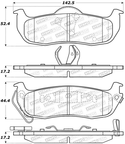 StopTech Sport Brake Pads w/Shims and Hardware - Front - 309.10410