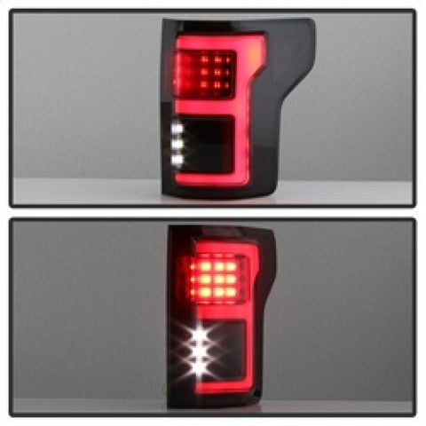 Spyder 15-17 Ford F-150 LED Tail Lights (w/Blind Spot) - Black Smoke (ALT-YD-FF15015BS-LBLED-BSM) - 5085337