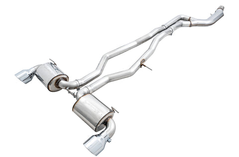 AWE 2020 Toyota Supra A90 Non-Resonated Touring Edition Exhaust - 5in Chrome Silver Tips - 3020-32058