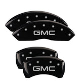 MGP 4 Caliper Covers Engraved Front & Rear GMC Black finish silver ch - 34005SGMCBK