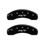 MGP 4 Caliper Covers Engraved Front & Rear RT1-Truck Black finish silver ch - 55001SRT1BK