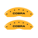 MGP 4 Caliper Covers Engraved Front & Rear Cobra Yellow Finish Black Char 2006 Ford Mustang - 10197SCOBYL