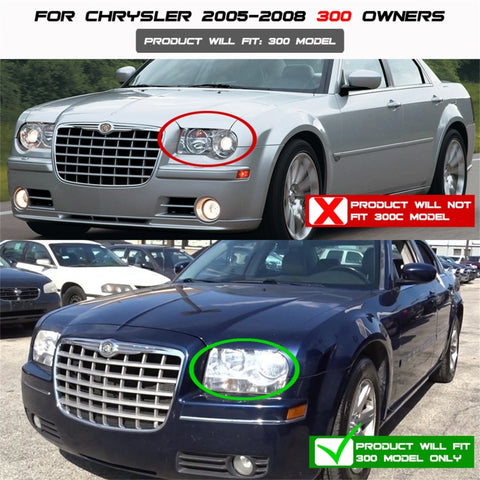 Spyder Chrysler 300 05-08 Projector Headlights LED Halo LED Smke (Not Included) PRO-YD-C305-HL-SM - 5009203