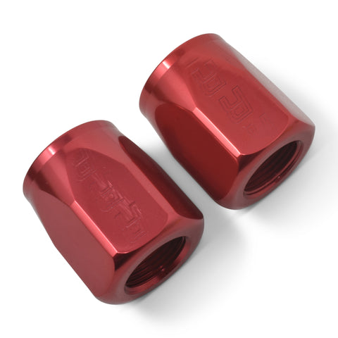 Russell Performance 2-Piece -6 AN Full Flow Swivel Hose End Sockets (Qty 2) - Polished and Red - 615520