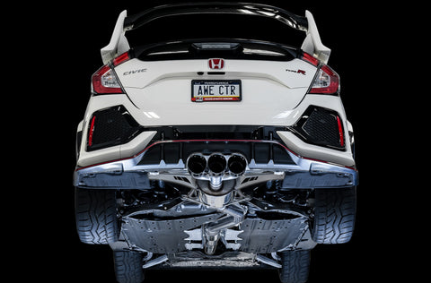 AWE Tuning 2017+ Honda Civic Type R Touring Edition Exhaust w/Front & Mid Pipe - Diamond Blk Tips - 3015-43000