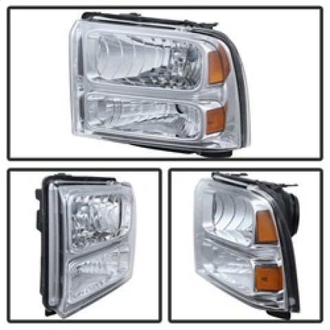 Xtune Ford F250/350/450 Super Duty 05-07 Crystal Headlights Chrome HD-JH-FS05-AM-C - 9026560