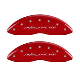 MGP 4 Caliper Covers Engraved Front & Rear Avalanche Red finish silver ch - 14048SAVLRD