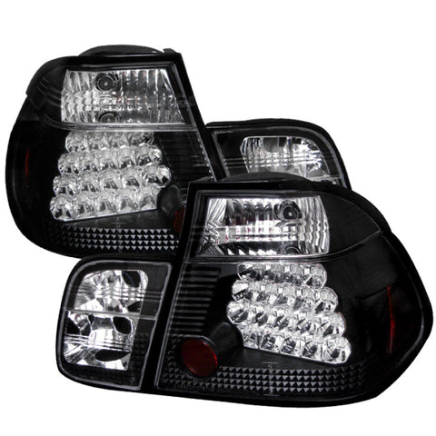 Spyder BMW E46 3-Series 99-01 4Dr LED Tail Lights Black ALT-YD-BE4699-4D-LED-BK - 5000736