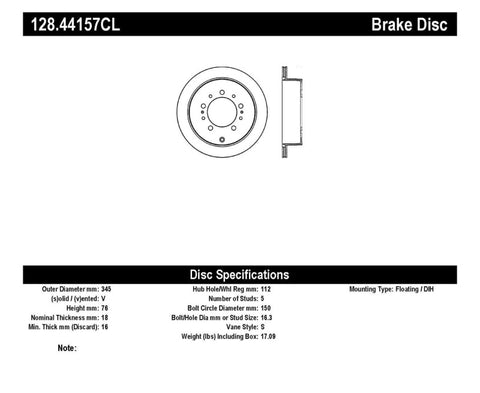 StopTech Drilled Sportstop Cryo Rotor - Left - 128.44157CL