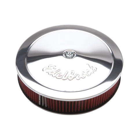 Edelbrock Air Cleaner Pro-Flo Series Round 14 In Diameter Cloth Element Chrome - 1206