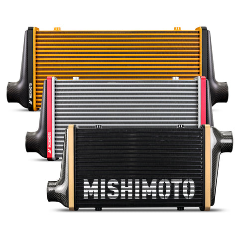 Mishimoto Universal Carbon Fiber Intercooler - Gloss Tanks - 600mm Silver Core - S-Flow - C V-Band - MMINT-UCF-G6S-S-C