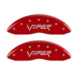 MGP 4 Caliper Covers Engraved Front & Rear Gen 2/Viper Red finish silver ch - 12203SVIPRD