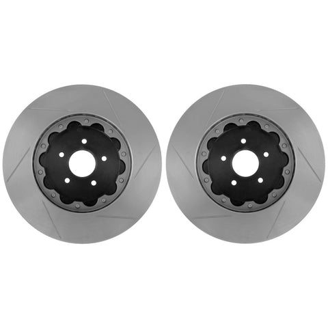 StopTech 07-08 Audi RS4 AeroRotor 2pc Slotted and Zinc Plated Front Rotor (Pair) - 81.113.9931