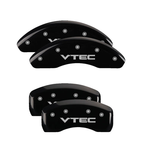 MGP 4 Caliper Covers Engraved Front & Rear Vtech Black finish silver ch - 39004SVTCBK