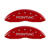 MGP 4 Caliper Covers Engraved Front Pontiac Engraved Rear GTO Red finish silver ch - 18029SGTORD