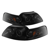 Spyder Ford Mustang 99-04 Projector Headlights LED Halo Blk Smke PRO-YD-FM99-1PC-AM-BSM - 5078469