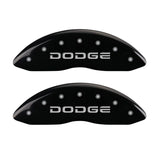 MGP 4 Caliper Covers Engraved Front & Rear Broken D/Dodge Black finish silver ch - 12134SDODBK