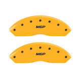 MGP 4 Caliper Covers Engraved Front & Rear MGP Yellow finish black ch - 10220SMGPYL