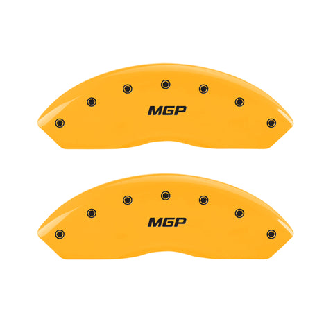 MGP 4 Caliper Covers Engraved Front & Rear MGP Yellow finish black ch - 10220SMGPYL