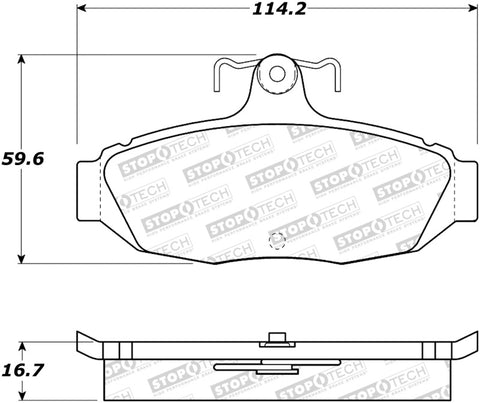 StopTech Sport Brake Pads w/Shims & Hardware - Rear - 309.05450