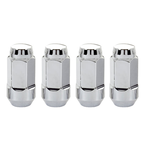 McGard Hex Lug Nut (Cone Seat Bulge Style) M14X1.5 / 13/16 Hex / 1.945in. Length (4-Pack) - Chrome - 64023