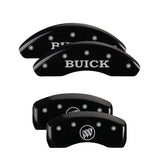 MGP 4 Caliper Covers Engraved Front Buick Engraved Rear Buick Shield Black finish silver ch - 49006SBSHBK