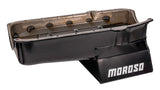 Moroso 80-85 Chevrolet SBC (w/Passenger Side Dipstick) Wet Sump 7qt 8.25in Steel Oil Pan - Black - 20201