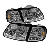 Xtune Ford F150 97-03 Crystal Headlights w/ Clear LED Corners Chrome HD-ON-FF15097-LED-SET-C - 5014191