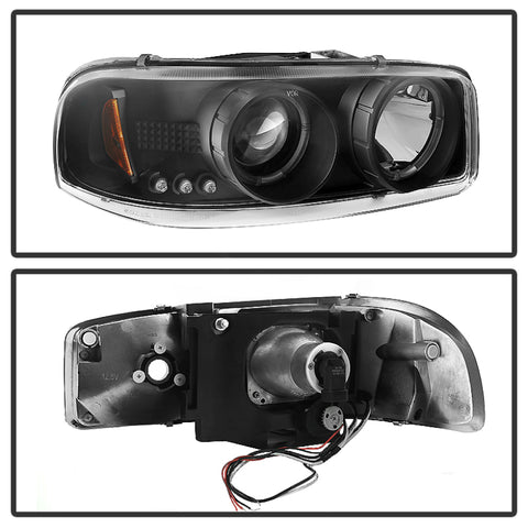 Spyder GMC Sierra 1500/2500/3500 99-06 Projector Headlights LED Halo LED Black PRO-YD-CDE00-HL-BK - 5009357