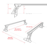 Go Rhino 20-22 Jeep Gladiator JT/16-22 Toy. Tacoma/05-21 Nssn Frontier XRS Cross Bars Kit - Tex. Blk - 5935000T