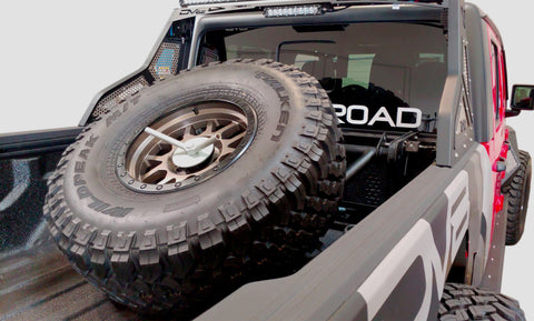 DV8 Offroad 2019+ Jeep Gladiator In-Bed Adjustable Tire Carrier - TCGL-01