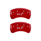 MGP 4 Caliper Covers Engraved Front Lincoln Engraved Rear MKT Red finish silver ch - 36020SLMTRD