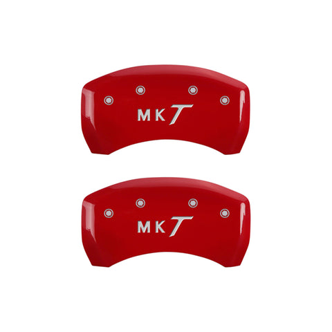 MGP 4 Caliper Covers Engraved Front Lincoln Engraved Rear MKT Red finish silver ch - 36020SLMTRD