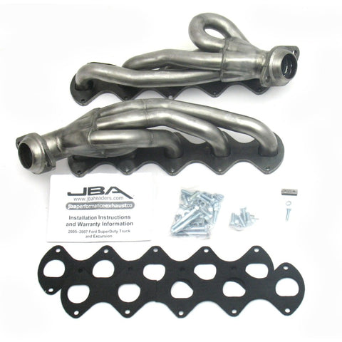 JBA 05-10 Ford F-Series 6.8L 3V V10 1-1/2in Primary Raw 409SS Cat4Ward Header - 1670S