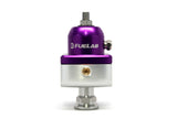 Fuelab 555 High Pressure Adjustable FPR Blocking 25-65 PSI (1) -8AN In (2) -8AN Out - Purple - 55504-4