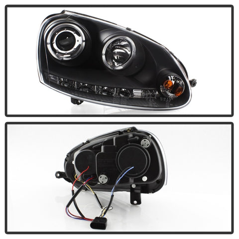 Spyder Volkswagen GTI 06-09/Jetta 06-09 Halogen Model Only - LED Halo DRL Black PRO-YD-VG06-HL-BK - 5012098