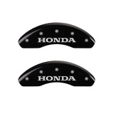 MGP 4 Caliper Covers Engraved Front Honda Engraved Rear H Logo Black finish silver ch - 20194SHOHBK