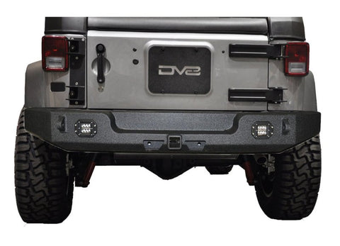 DV8 Offroad 07-18 Jeep Wrangler JK Full Length Rear Bumper w/ Light Holes - RBSTTB-11